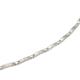 Sterling Silver Brushed Diamond Set Panel Form Contemporary Bracelet c2000