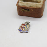 Sterling Silver Stamford Enamel Travel Shield Charm Pendant Vintage c1970