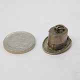 Sterling Silver Rabbit in the Top Hat Opening Charm Pendant Vintage c1970s