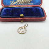 Sterling Silver Q Initial Charm Pendant Vintage c1970