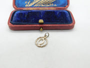 Sterling Silver Q Initial Charm Pendant Vintage c1970
