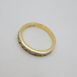 Gold On Sterling Silver 11 Stone CZ Set Half Eternity Ring Modern c1990 Size V