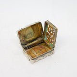 Victorian Sterling Silver Floral Vinaigrette Antique 1857 Birmingham