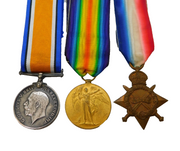 WW1 British Medal Group BMBR F Janaway, RFA War, Victory & 1914/1915 Star Medal