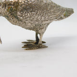 Edwardian Sterling Silver Curlew Bird Novelty Pill Box Antique 1902 Chester