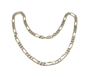 Sterling Silver Chunky Figaro Chain Necklace Contemporary c1990