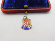 Sterling Silver and Enamel Grantown Travel Shield Charm Pendant Vintage c1970