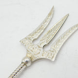 New Zealand Sterling Silver Nephrite Jade 'Kia Ora' Cake Fork Antique c1890