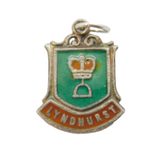 Sterling Silver Enamel Lyndhurst Charm Pendant Vintage c1970s