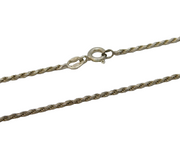 Sterling Silver Cable Link Chain Necklace Vintage c1970 18" Length