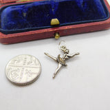 Sterling Silver Dancing Ballerina Charm Pendant Vintage c1970
