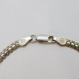 Italian Sterling Silver Fancy Flat Link Bracelet Contemporary c1990