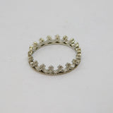 Sterling Silver Paste Set Tiara Dress Band Ring Vintage c1970 Size Q