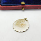 Sterling Silver Gilt Ruffled St Christopher Travel Pendant Vintage c1970