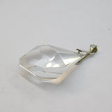 Sterling Silver Faceted Glass Drop Charm Pendant Vintage c1970