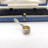 Sterling Silver Long Handle Saucepan Charm Pendant Vintage c1970