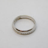 Sterling Silver & Crystal Set Band Ring Vintage c1970 Size Q UK