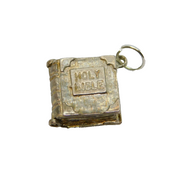 Sterling Silver Opening Bible With Lords Prayer Charm Pendant Vintage c1970