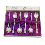 New Zealand Rodd Silver Plated Tiki Terminal Teaspoons Vintage c1970s