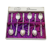 New Zealand Rodd Silver Plated Tiki Terminal Teaspoons Vintage c1970s