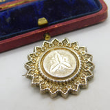 Victorian Sterling Silver Floral Pattern Sweetheart Brooch 1883 Birmingham