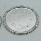 Georg Jensen Pair of Sterling Silver Glass Coasters No. 510 Antique c1930s