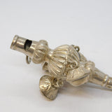 VIctorian Sterling Silver & Coral Baby Rattle, Whistle & Teether Antique 1874