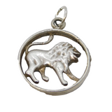 Sterling Silver Leo the Lion Charm Pendant Vintage c1970