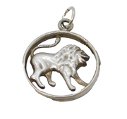 Sterling Silver Leo the Lion Charm Pendant Vintage c1970