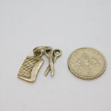 Sterling Silver Scissors & Comb Charm Or Pendant Vintage c1970s