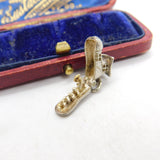 Sterling Silver Family in the Shoe Opening Charm Pendant Vintage c1970