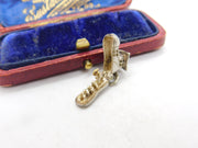 Sterling Silver Family in the Shoe Opening Charm Pendant Vintage c1970