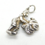 Sterling Silver Matador Bull Fighter Style Charm Pendant Vintage c1970