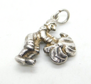 Sterling Silver Matador Bull Fighter Style Charm Pendant Vintage c1970