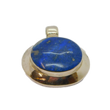 Sterling Silver Lapis Lazuli Chunky Oval Studio Style Pendant Vintage c1970