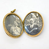 Victorian 9ct Gold Back & Front, Enamel 'Many Happy Returns' Locket Antique