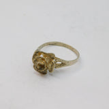 Sterling Silver Rose Flower Dress Ring Vintage c1970 Size P 1/2