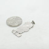 Sterling Silver Beano Cartoon Silhouette Pendant Vintage c1970