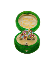 Sterling Silver Colourful Mixed Gemstones Dress Ring Modern c1990 Size N 1/2