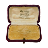 Edwardian Purple Velvet Jewellery Brooch Box Antique c1910s