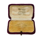 Edwardian Purple Velvet Jewellery Brooch Box Antique c1910s