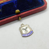 Sterling Silver & Enamel Scottish Aviemore Shield Charm Pendant Vintage c1970