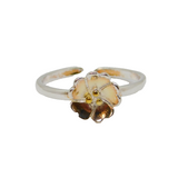 Sterling Silver & Gilt Flower Open Back Stacking Ring Modern c2010 Size P 1/2
