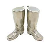 20th Century Pair of Silver Plated Novelty Riding Boot Salt & Pepper Pots