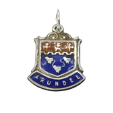 Sterling Silver Enamel Arundel Charm Pendant Vintage c1970