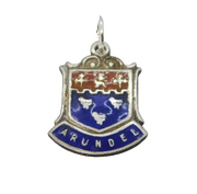 Sterling Silver Enamel Arundel Charm Pendant Vintage c1970