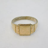 Art Deco 9ct Gold on Sterling Silver Gents Signet Ring Antique c1930s