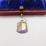 Sterling Silver and Enamel Coniston Travel Shield Charm Pendant Vintage c1970