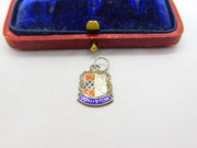 Sterling Silver and Enamel Coniston Travel Shield Charm Pendant Vintage c1970
