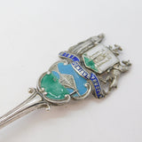 Edwardian Sterling Silver & Enamel Holyrood Palace Teaspoon Antique Birmingham